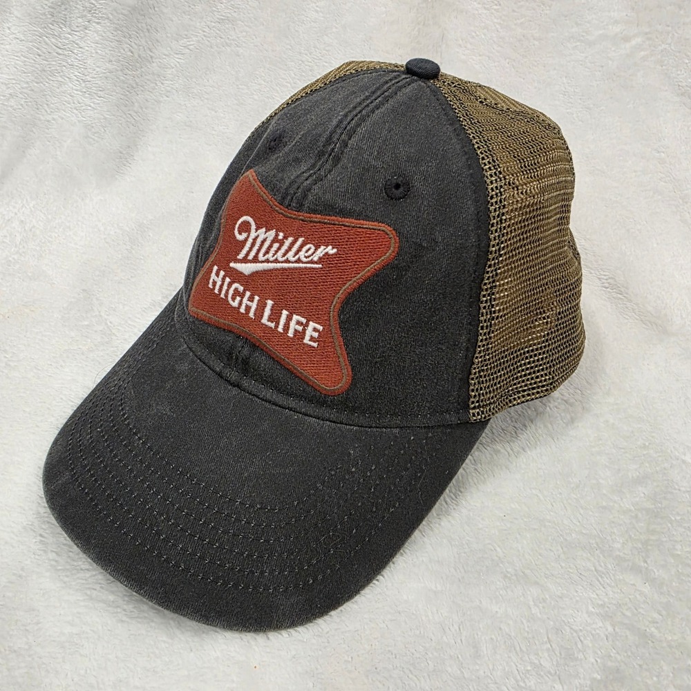 Miller High Life Trucker Hat Snapback Mesh Cap Black Gold 2020 Licensed